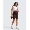 imageCRZ YOGA Butterluxe Maternity Biker Shorts 8  Over The Belly Pregnancy Yoga Workout Womens Activewear Buttery SoftHot Fudge Brown