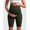 imageCRZ YOGA Butterluxe Maternity Biker Shorts 8  Over The Belly Pregnancy Yoga Workout Womens Activewear Buttery SoftOlive Green
