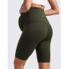 imageCRZ YOGA Butterluxe Maternity Biker Shorts 8  Over The Belly Pregnancy Yoga Workout Womens Activewear Buttery SoftOlive Green