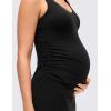 imageCRZ YOGA Butterluxe Maternity V Neck Mini Dress Linerless  Ruched Tennis Athletic Casual Pregnancy Womens Bodycon SummerBlack