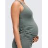imageCRZ YOGA Butterluxe Maternity V Neck Mini Dress Linerless  Ruched Tennis Athletic Casual Pregnancy Womens Bodycon SummerGrey Sage