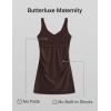 imageCRZ YOGA Butterluxe Maternity V Neck Mini Dress Linerless  Ruched Tennis Athletic Casual Pregnancy Womens Bodycon SummerHot Fudge Brown
