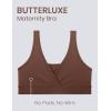 imageCRZ YOGA Butterluxe Maternity V Neck Nursing Bras  Wireless Sleep Breastfeeding Lounge Womens Pregnancy Bralette ComfyCoffee Brown