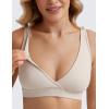 imageCRZ YOGA Butterluxe Maternity V Neck Nursing Bras  Wireless Sleep Breastfeeding Lounge Womens Pregnancy Bralette ComfyMojave Tan