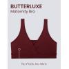 imageCRZ YOGA Butterluxe Maternity V Neck Nursing Bras  Wireless Sleep Breastfeeding Lounge Womens Pregnancy Bralette ComfyRed Merlot