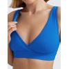 imageCRZ YOGA Butterluxe Maternity V Neck Nursing Bras  Wireless Sleep Breastfeeding Lounge Womens Pregnancy Bralette ComfySparkle Blue