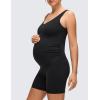imageCRZ YOGA Butterluxe Maternity V Neck Workout Romper  Casual Sleeveless Shorts Jumpsuit Pregnancy Womens One Piece BodysuitBlack