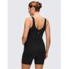 imageCRZ YOGA Butterluxe Maternity V Neck Workout Romper  Casual Sleeveless Shorts Jumpsuit Pregnancy Womens One Piece BodysuitBlack