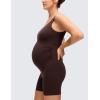 imageCRZ YOGA Butterluxe Maternity V Neck Workout Romper  Casual Sleeveless Shorts Jumpsuit Pregnancy Womens One Piece BodysuitHot Fudge Brown