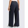 imageCRZ YOGA Butterluxe Palazzo Pants Pockets 30  Front Pleated High Waisted Yoga Lounge Casual Wide Leg Buttery SoftTrue Navy