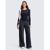 imageCRZ YOGA Butterluxe Palazzo Pants Pockets 30  Front Pleated High Waisted Yoga Lounge Casual Wide Leg Buttery SoftTrue Navy