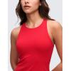 imageCRZ YOGA Butterluxe Racerback Mini Dress for Women  A Line Crewneck Casual Travel Outfits with Bras No Builtin ShortsAurora Red