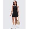 imageCRZ YOGA Butterluxe Racerback Mini Dress for Women  A Line Crewneck Casual Travel Outfits with Bras No Builtin ShortsBlack