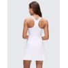imageCRZ YOGA Butterluxe Racerback Mini Dress for Women  A Line Crewneck Casual Travel Outfits with Bras No Builtin ShortsWhite