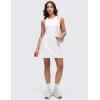 imageCRZ YOGA Butterluxe Racerback Mini Dress for Women  A Line Crewneck Casual Travel Outfits with Bras No Builtin ShortsWhite