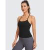 imageCRZ YOGA Butterluxe Racerback Tank Tops for Women  Scoop Neck Spaghetti Strap Padded Workout Camisole with Built in BraBlack