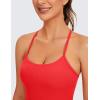 imageCRZ YOGA Butterluxe Racerback Tank Tops for Women  Scoop Neck Spaghetti Strap Padded Workout Camisole with Built in BraDeep Red