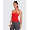 imageCRZ YOGA Butterluxe Racerback Tank Tops for Women  Scoop Neck Spaghetti Strap Padded Workout Camisole with Built in BraDeep Red