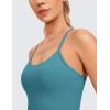 imageCRZ YOGA Butterluxe Racerback Tank Tops for Women  Scoop Neck Spaghetti Strap Padded Workout Camisole with Built in BraGreen Jade