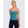 imageCRZ YOGA Butterluxe Racerback Tank Tops for Women  Scoop Neck Spaghetti Strap Padded Workout Camisole with Built in BraGreen Jade
