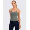 imageCRZ YOGA Butterluxe Racerback Tank Tops for Women  Scoop Neck Spaghetti Strap Padded Workout Camisole with Built in BraGrey Sage