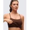 imageCRZ YOGA Butterluxe Racerback Tank Tops for Women  Scoop Neck Spaghetti Strap Padded Workout Camisole with Built in BraLava Brown