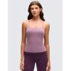 imageCRZ YOGA Butterluxe Racerback Tank Tops for Women  Scoop Neck Spaghetti Strap Padded Workout Camisole with Built in BraLight Lavender