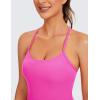 imageCRZ YOGA Butterluxe Racerback Tank Tops for Women  Scoop Neck Spaghetti Strap Padded Workout Camisole with Built in BraNeonlight Purple