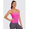 imageCRZ YOGA Butterluxe Racerback Tank Tops for Women  Scoop Neck Spaghetti Strap Padded Workout Camisole with Built in BraNeonlight Purple