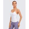 imageCRZ YOGA Butterluxe Racerback Tank Tops for Women  Scoop Neck Spaghetti Strap Padded Workout Camisole with Built in BraWhite