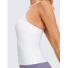 imageCRZ YOGA Butterluxe Racerback Tank Tops for Women  Scoop Neck Spaghetti Strap Padded Workout Camisole with Built in BraWhite