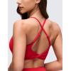 imageCRZ YOGA Butterluxe Twist Cross Back Sports Bras for Women  U Neck Padded Adjustable Spaghetti Straps Yoga TopAurora Red