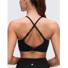imageCRZ YOGA Butterluxe Twist Cross Back Sports Bras for Women  U Neck Padded Adjustable Spaghetti Straps Yoga TopBlack