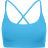 imageCRZ YOGA Butterluxe Twist Cross Back Sports Bras for Women  U Neck Padded Adjustable Spaghetti Straps Yoga TopKayak Blue