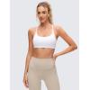 imageCRZ YOGA Butterluxe Twist Cross Back Sports Bras for Women  U Neck Padded Adjustable Spaghetti Straps Yoga TopWhite