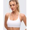 imageCRZ YOGA Butterluxe Twist Cross Back Sports Bras for Women  U Neck Padded Adjustable Spaghetti Straps Yoga TopWhite