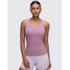 imageCRZ YOGA Butterluxe Workout Racerback Tank Tops for Women  Padded Athletic Spandex Yoga Shirts with Built in BraLight Lavender