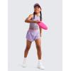 imageCRZ YOGA Girls FeatheryFit Soft 2 in 1 Dolphin Athletic Shorts  Tennis Soccer Running Casual Liner Pockets Kids TeenLilac