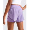 imageCRZ YOGA Girls FeatheryFit Soft 2 in 1 Dolphin Athletic Shorts  Tennis Soccer Running Casual Liner Pockets Kids TeenLilac