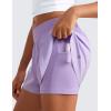 imageCRZ YOGA Girls FeatheryFit Soft 2 in 1 Dolphin Athletic Shorts  Tennis Soccer Running Casual Liner Pockets Kids TeenLilac