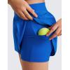 imageCRZ YOGA Girls FeatheryFit Soft 2 in 1 Dolphin Athletic Shorts  Tennis Soccer Running Casual Liner Pockets Kids TeenSparkle Blue