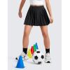 imageCRZ YOGA Girls FeatheryFit Soft Athletic Pleated Skirts  Tennis School Casual Skorts with Pockets Liner Kids TeenBlack