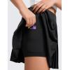 imageCRZ YOGA Girls FeatheryFit Soft Athletic Pleated Skirts  Tennis School Casual Skorts with Pockets Liner Kids TeenBlack