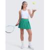 imageCRZ YOGA Girls FeatheryFit Soft Athletic Pleated Skirts  Tennis School Casual Skorts with Pockets Liner Kids TeenCascadia Green