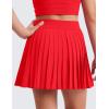 imageCRZ YOGA Girls FeatheryFit Soft Athletic Pleated Skirts  Tennis School Casual Skorts with Pockets Liner Kids TeenDeep Red