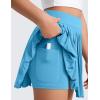 imageCRZ YOGA Girls FeatheryFit Soft Athletic Pleated Skirts  Tennis School Casual Skorts with Pockets Liner Kids TeenKayak Blue