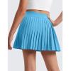 imageCRZ YOGA Girls FeatheryFit Soft Athletic Pleated Skirts  Tennis School Casual Skorts with Pockets Liner Kids TeenKayak Blue