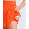 imageCRZ YOGA Girls FeatheryFit Soft Athletic Pleated Skirts  Tennis School Casual Skorts with Pockets Liner Kids TeenNeon Orange