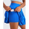 imageCRZ YOGA Girls FeatheryFit Soft Athletic Pleated Skirts  Tennis School Casual Skorts with Pockets Liner Kids TeenSparkle Blue