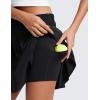 imageCRZ YOGA High ShirredWaisted Tennis Skirts for Women  Mini Lined Golf Casual Athletic Flowy Skorts with PocketsBlack